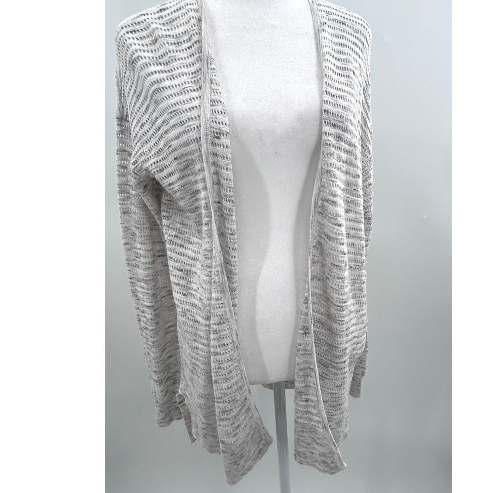LOFT Open Front Marled Knit Cardigan Sweater Small Lightweight Coastal Weekend - Picture 2 of 10